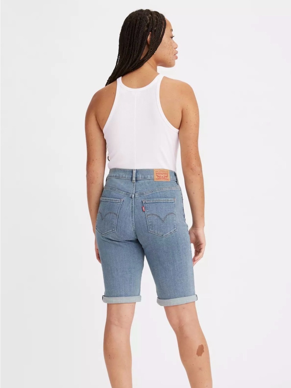 LEVI's Light Blue Rolled-Hem Bermuda Shorts